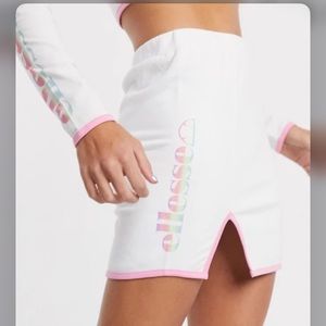 Ellesse ASOS Front Slit Knit Mini Skirt Sweat S M